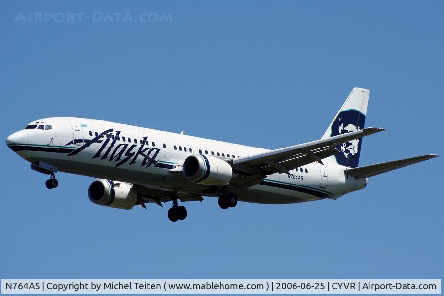 N764AS, 1992 Boeing 737-4Q8 C/N 25101, Alaska Airlines in final approach