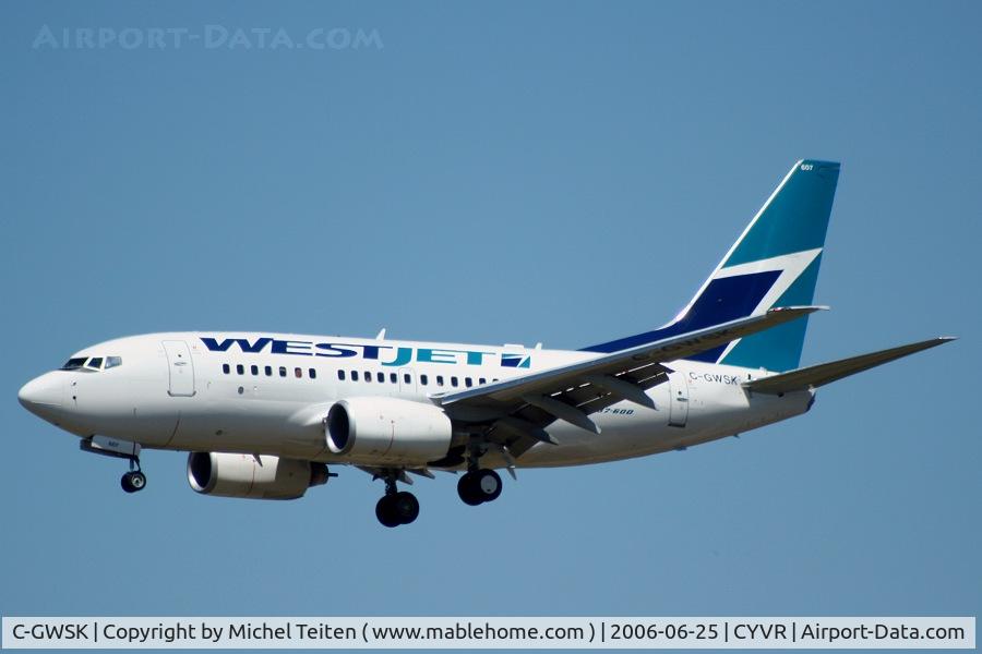 C-GWSK, 2006 Boeing 737-6CT C/N 34287, Westjet
