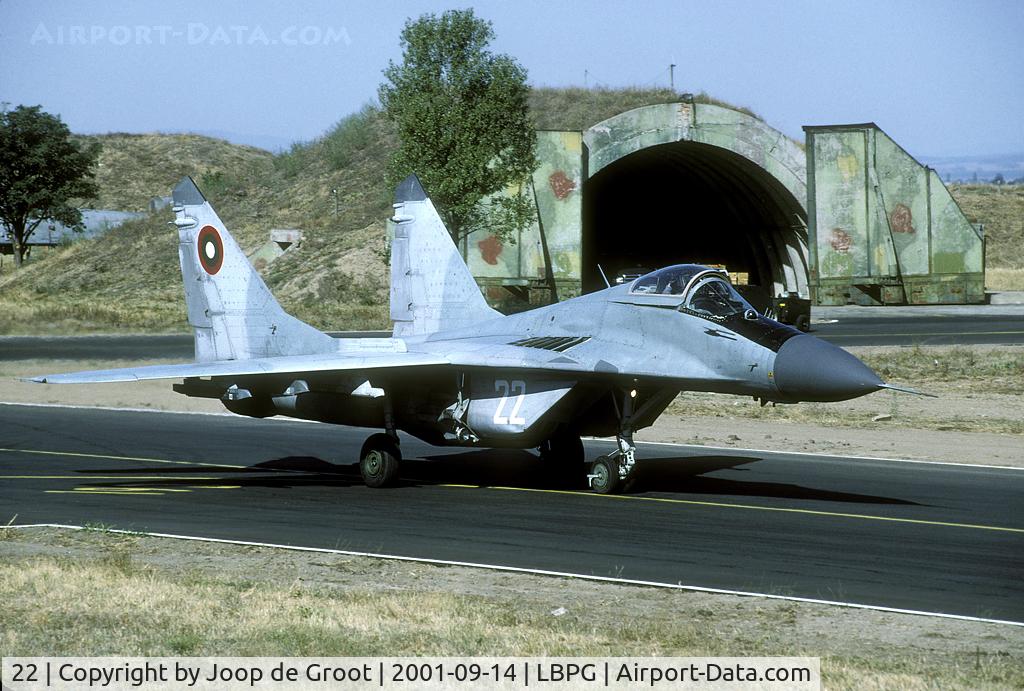 22, Mikoyan-Gurevich MiG-29 C/N 32036, During Co-operative Key 2001 the MiG-21 and MiG-29 of the Bulgarian AF flew a great number of missions.