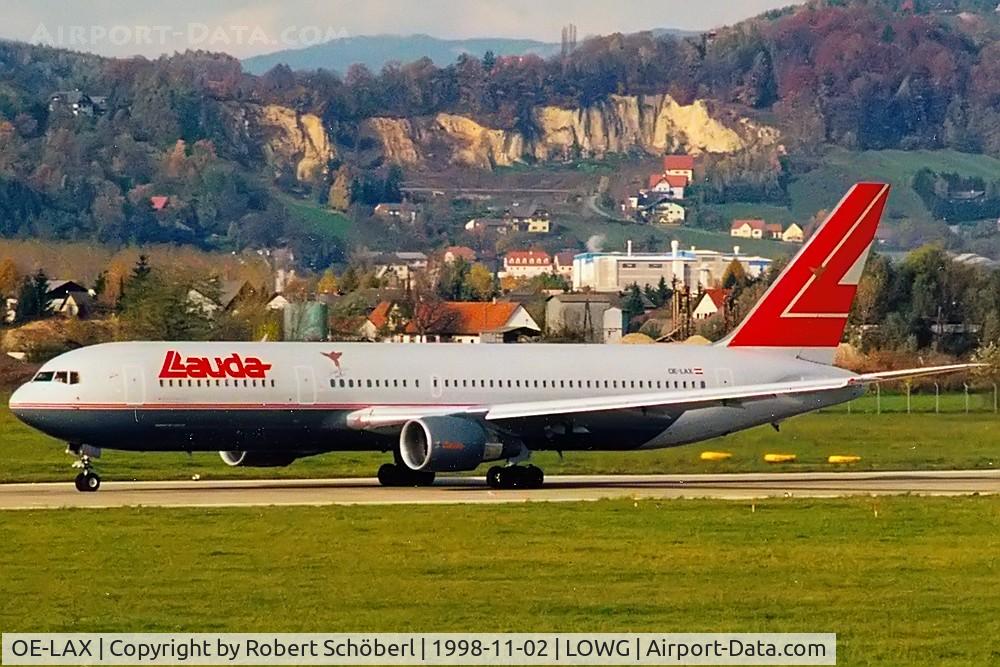 OE-LAX, 1992 Boeing 767-3Z9/ER C/N 27095, First flight LOWG-MDPP