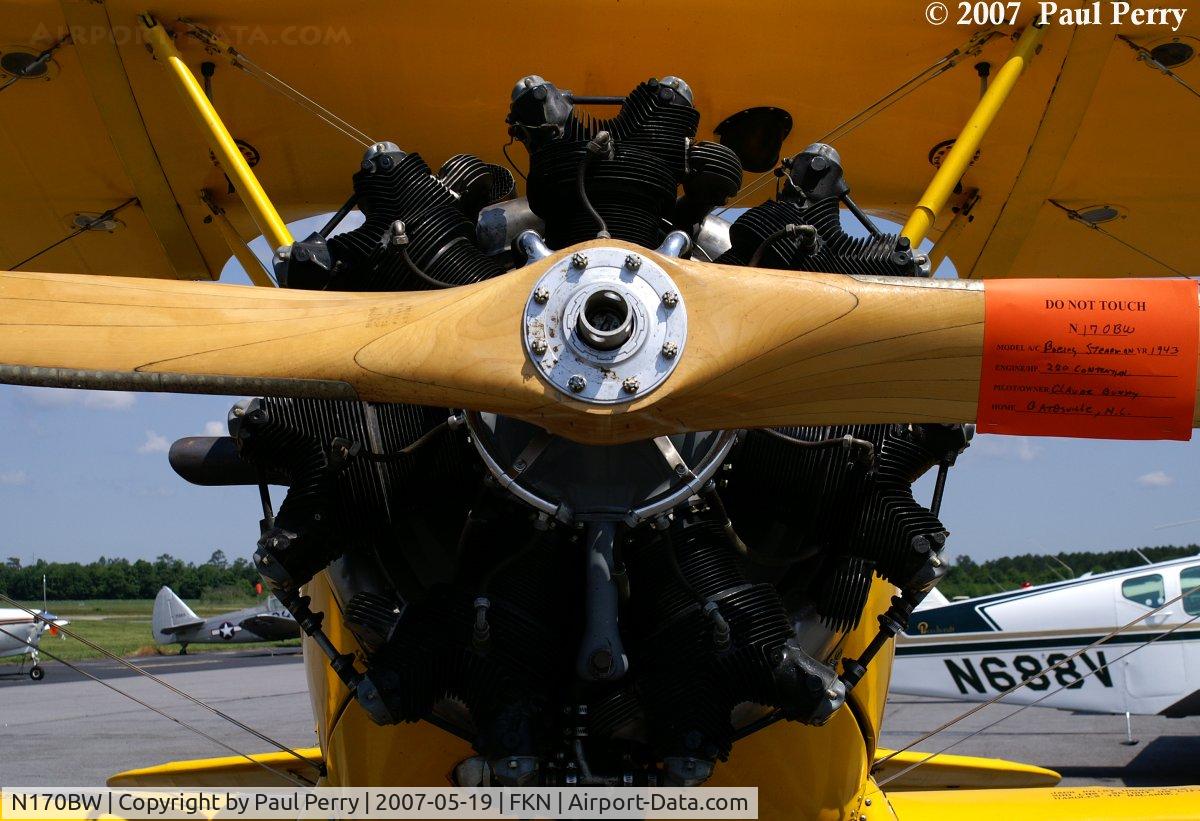 N170BW, Boeing PT-17 Kaydet (A75N1) C/N 75-8260, Closeup of the Continental