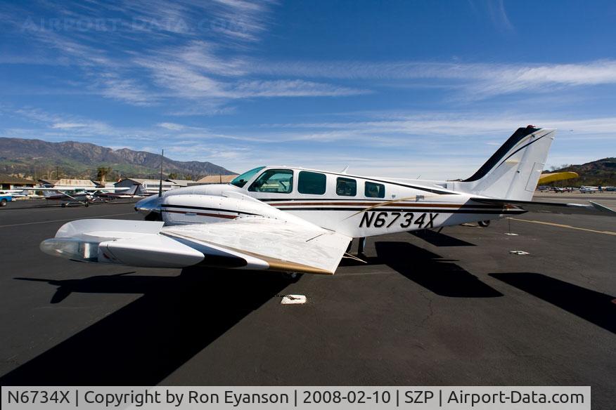 N6734X, 1980 Beech 58 Baron C/N TH-1116, Beach 58