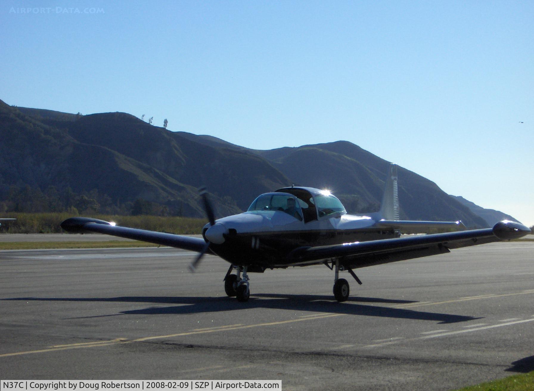 N37C, 1950 Ryan Navion B C/N NAV-4-2184B, 1950 Ryan NAVION B, Continental IO-550 upgrade, taxi to Rwy 22
