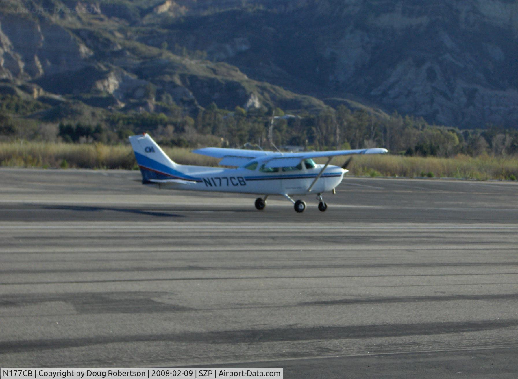 N177CB, 1980 Cessna 172P C/N 172-74204, 1980 Cessna 172P, Lycoming  O-320-H2AD 160 Hp, landing roll Rwy 22