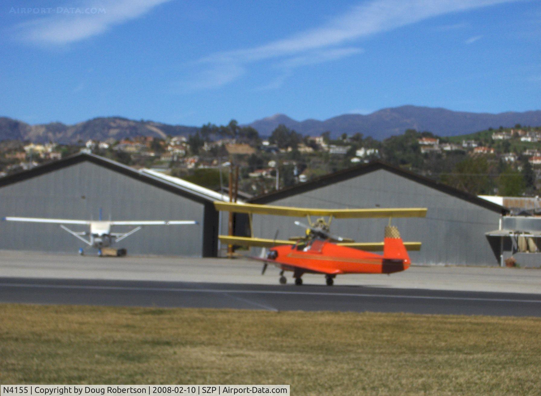 N4155, 1955 Mooney M-18C C/N 321, 1955 Mooney M-18C MITE, Continental A&C75 75 Hp upgrade, taxi off Rwy 22