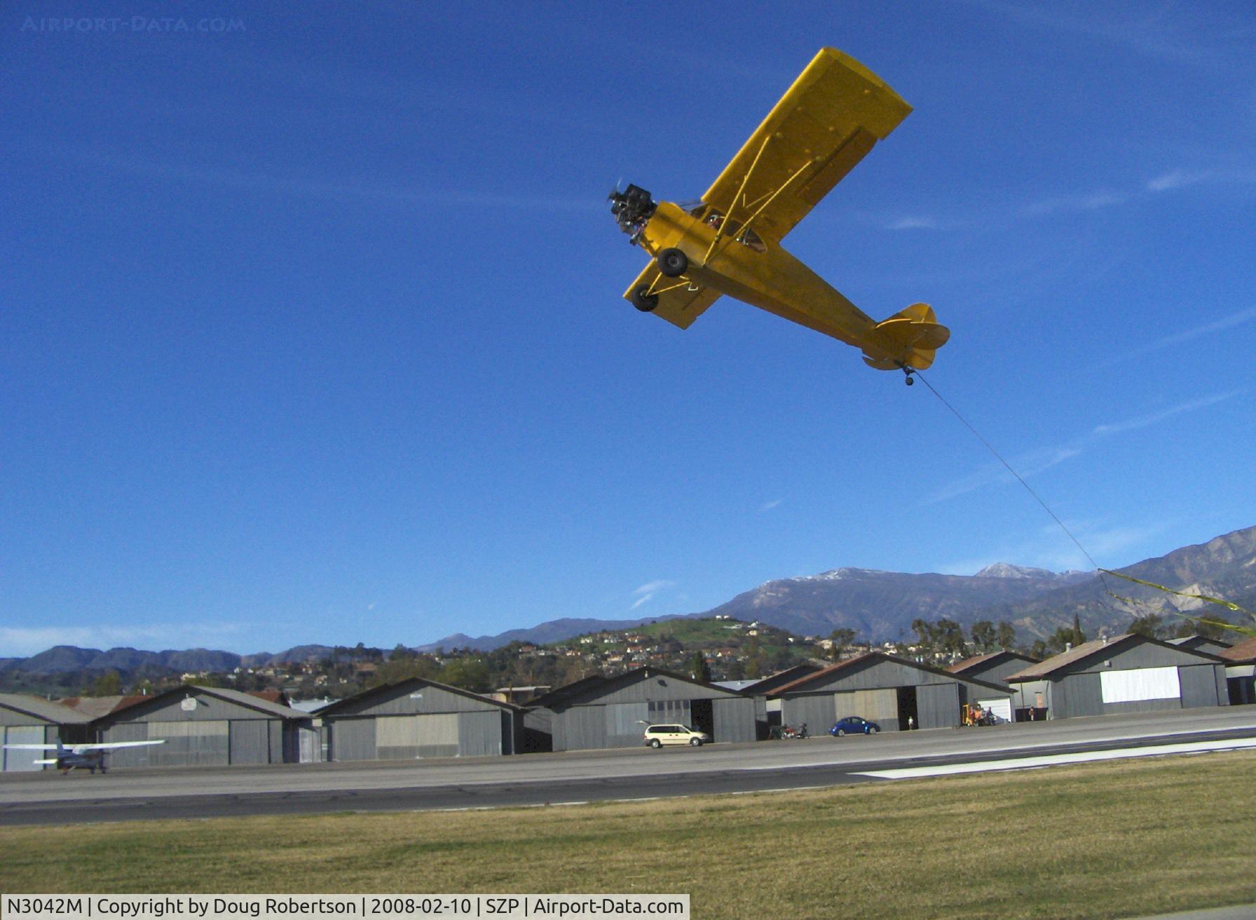 N3042M, 1947 Piper PA-12 Super Cruiser C/N 12-1734, 1947 Piper PA-12 SUPER CRUISER, Lycoming O-360 180 Hp upgrade (field approval), operated unclowled, banner tow pickup practice