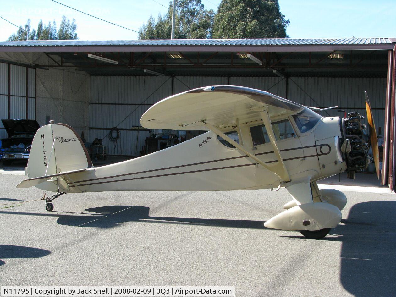 N11795, 1937 Monocoupe 90A C/N A-719, Taken at the Schellville Antique Aerodrome Display Weekend