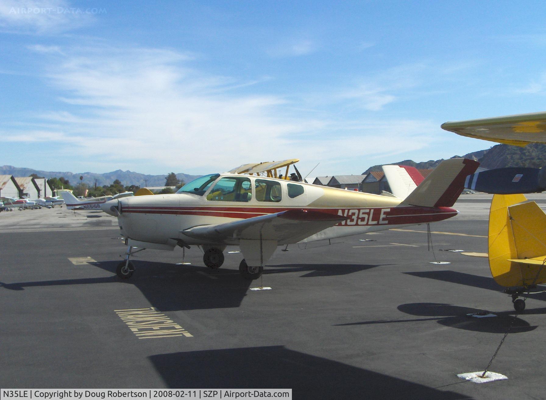 N35LE, 1955 Beech F35 Bonanza C/N D-4371, 1955 Beech F35 BONANZA, Continental E-225-8 225 Hp
