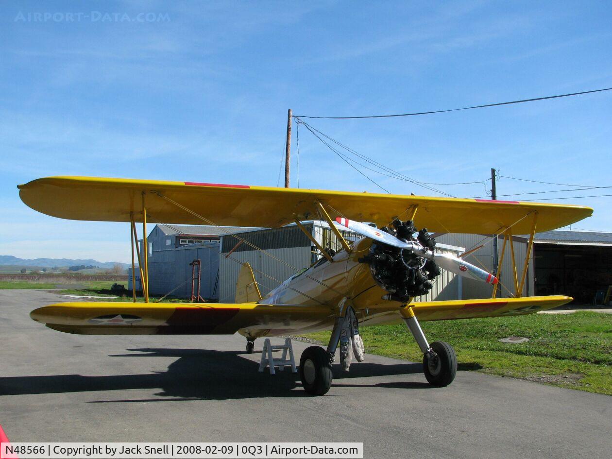 N48566, 1941 Boeing E75 C/N 75-1497, Taken at the Schellville Antique Aerodrome Display Weekend