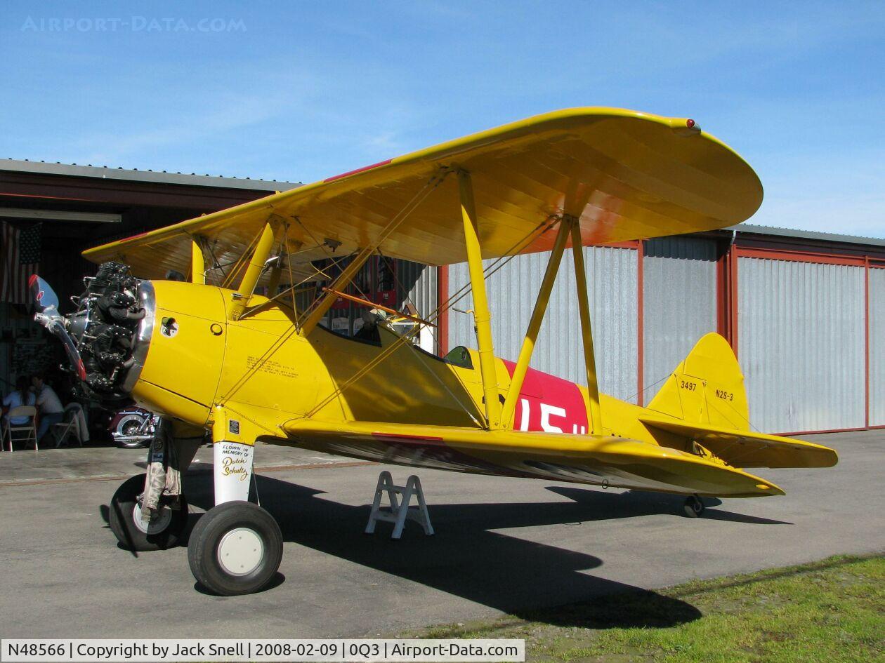 N48566, 1941 Boeing E75 C/N 75-1497, Taken at the Schellville Antique Aerodrome Display Weekend