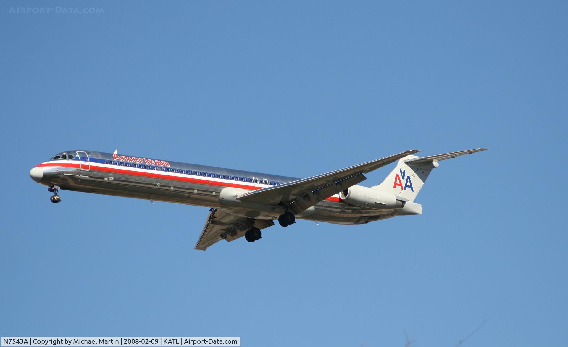 N7543A, 1990 McDonnell Douglas MD-82 (DC-9-82) C/N 53025, On final for Runway 26R