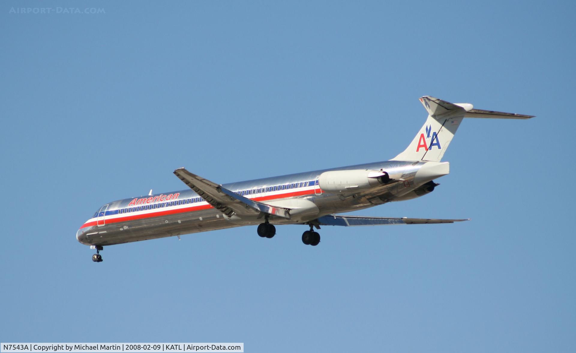 N7543A, 1990 McDonnell Douglas MD-82 (DC-9-82) C/N 53025, Short Final for 26R