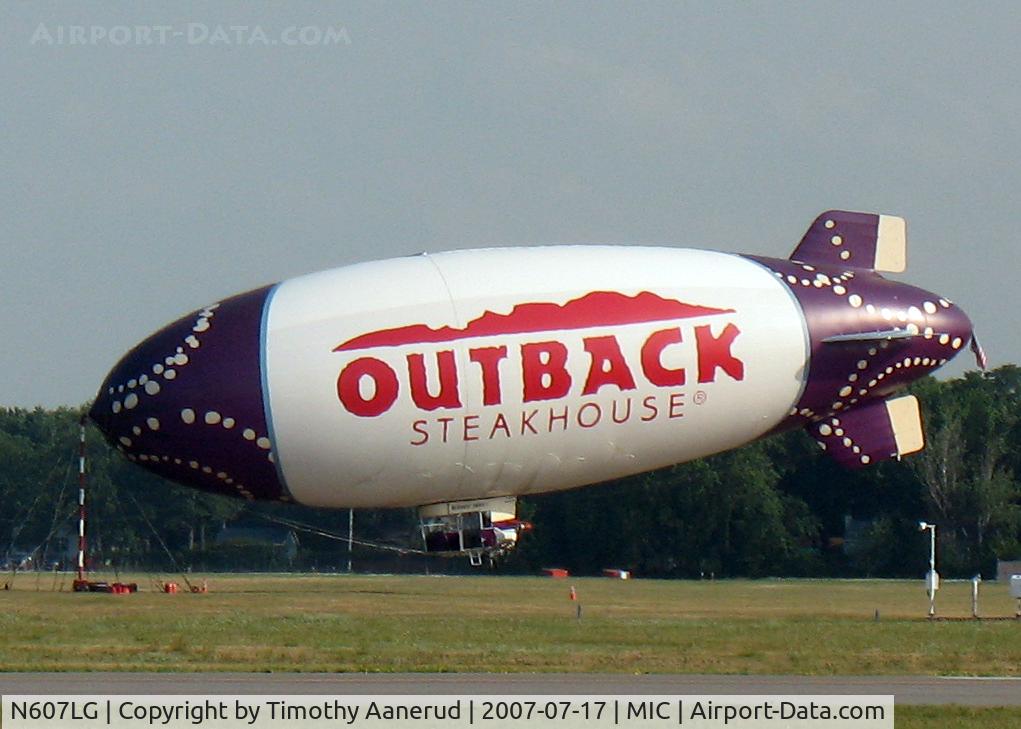 N607LG, 1998 American Blimp Corp A-60+ C/N 017, Moored at Minneapolis Crystal.
