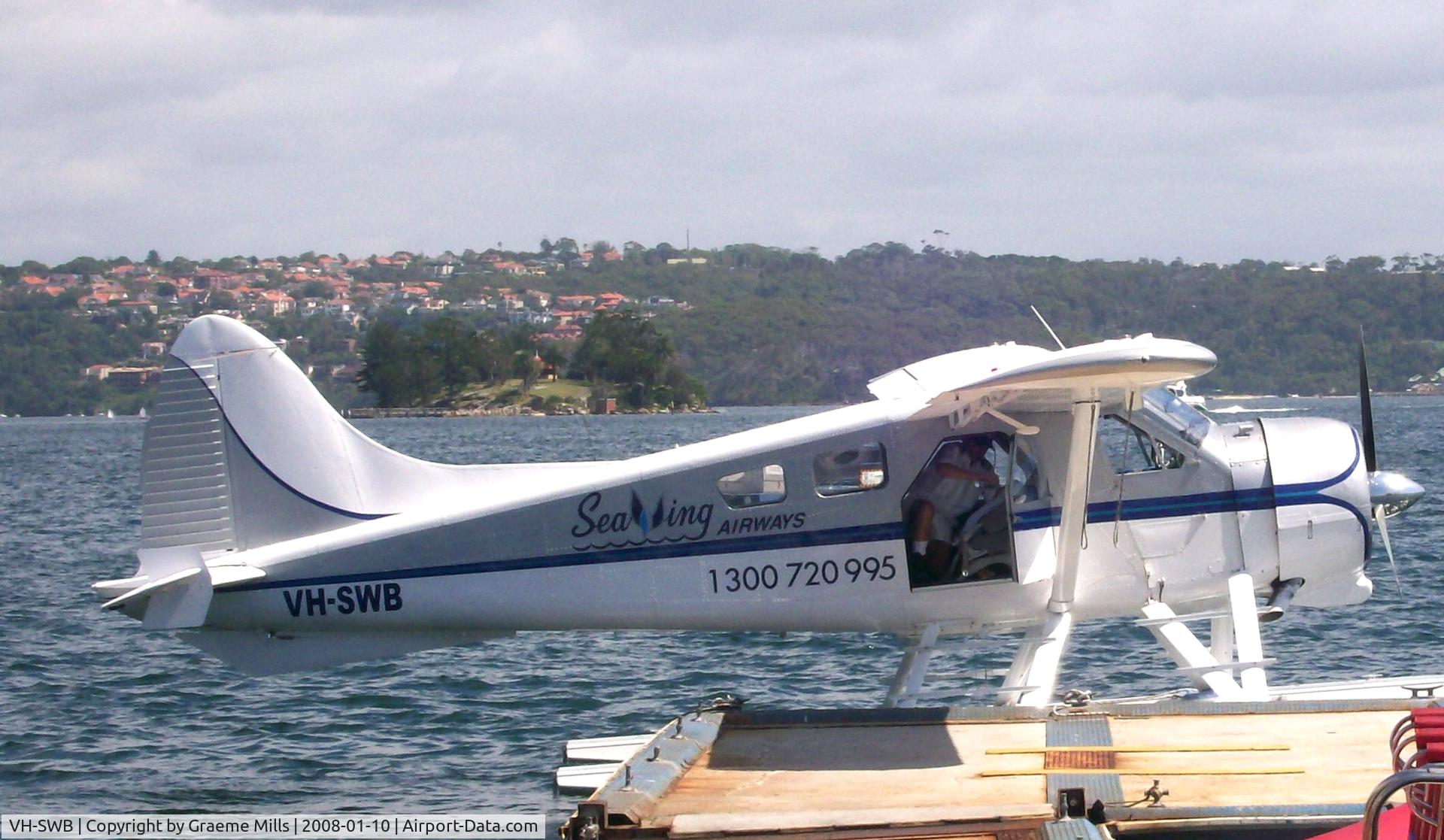 VH-SWB, 1964 De Havilland Canada DHC-2 C/N 1557, At Rose Bay Sydney