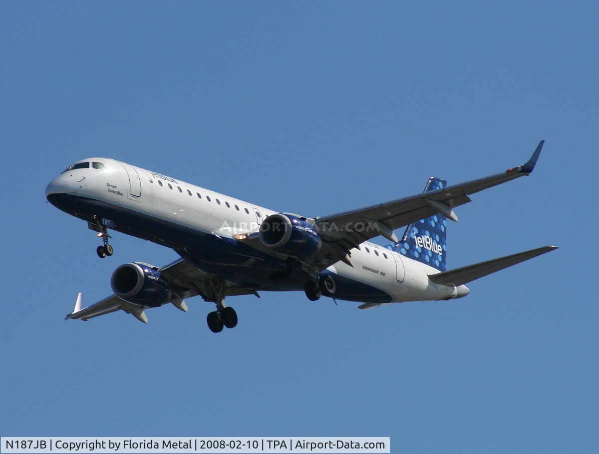 N187JB, 2005 Embraer 190AR (ERJ-190-100IGW) C/N 19000009, Jet Blue