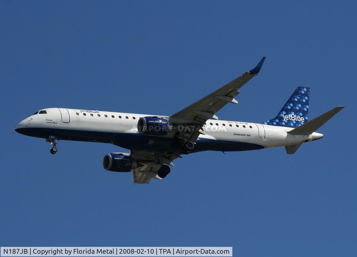 N187JB, 2005 Embraer 190AR (ERJ-190-100IGW) C/N 19000009, Jet Blue