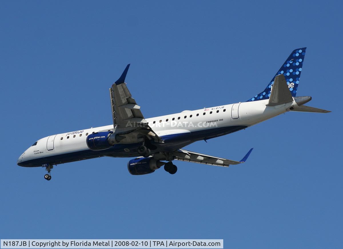 N187JB, 2005 Embraer 190AR (ERJ-190-100IGW) C/N 19000009, Jet Blue