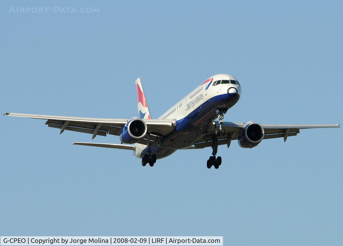 G-CPEO, 1997 Boeing 757-236 C/N 28667, SPEEDBIRD in approach to RWY 16L of FCO.