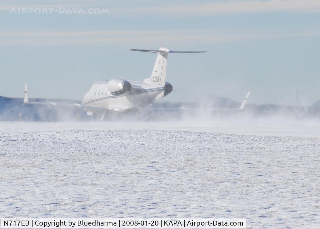 N717EB, 1981 Gates Learjet 55 C/N 016, Takeoff on 17L.