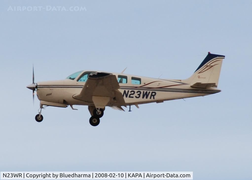 N23WR, 1981 Beech A36 Bonanza 36 C/N E-1827, Approach to 17L.