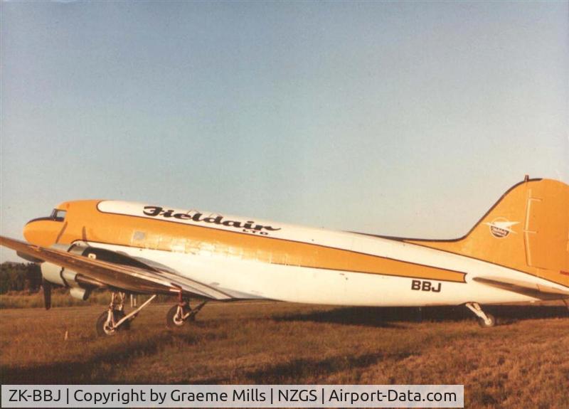 ZK-BBJ, 1945 Douglas DC-3 C/N 34222, At Gisborne NZ 1985