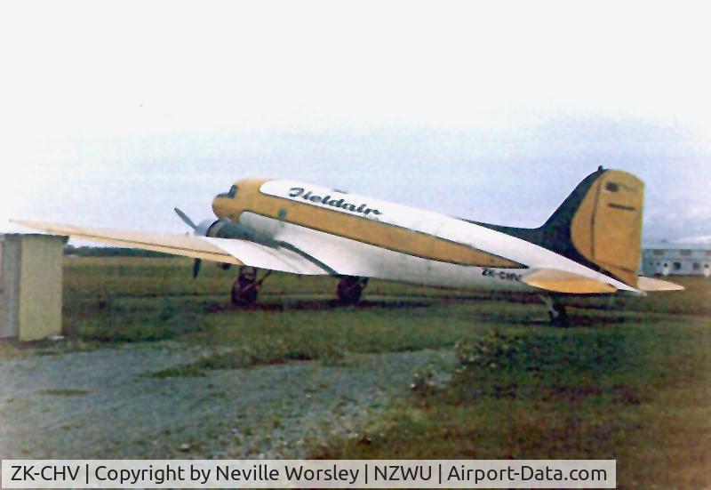 ZK-CHV, 1944 Douglas DC-3 C/N 17093, Wanganui 1970's