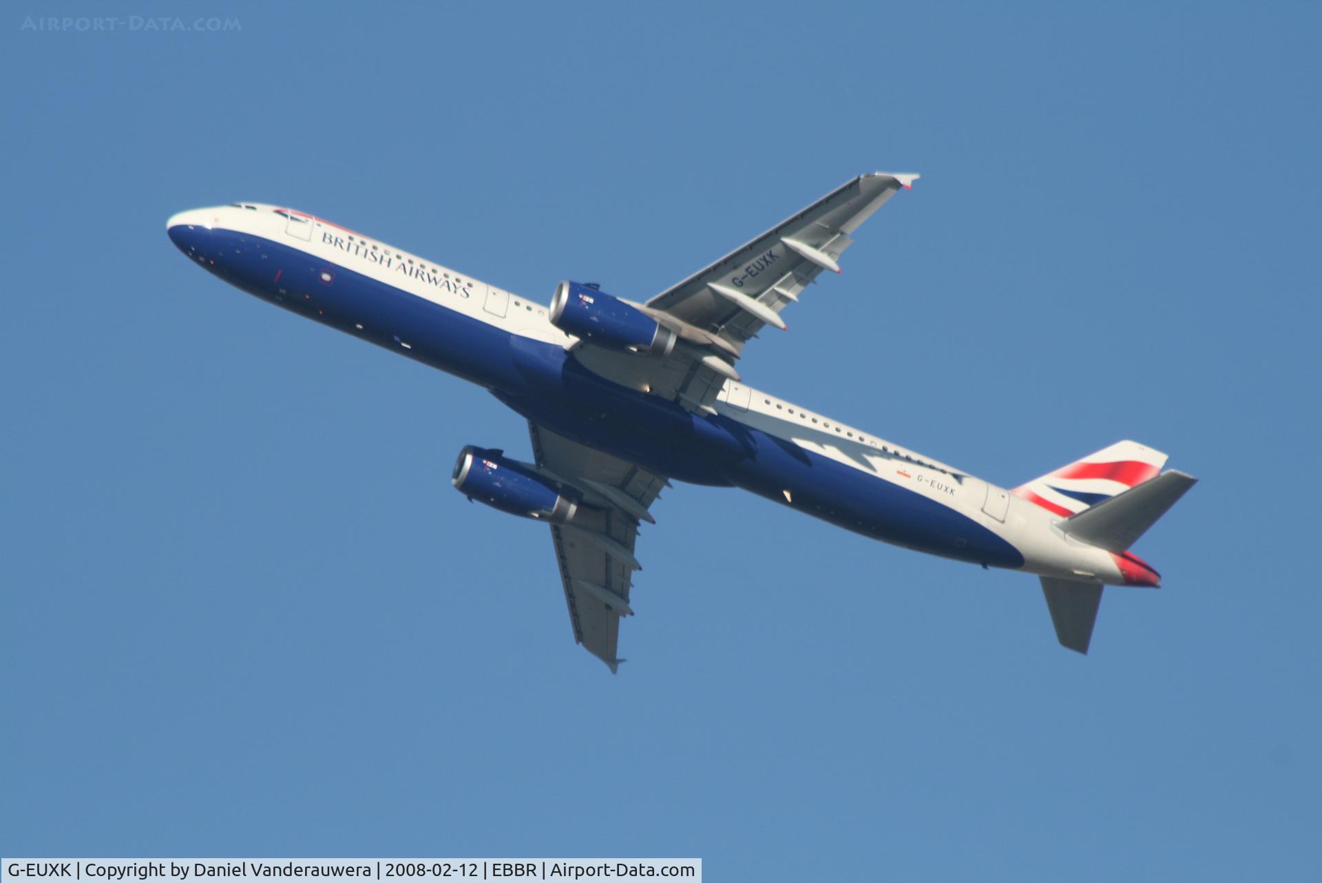 G-EUXK, 2007 Airbus A321-231 C/N 3235, departing of flight BA391 to LHR