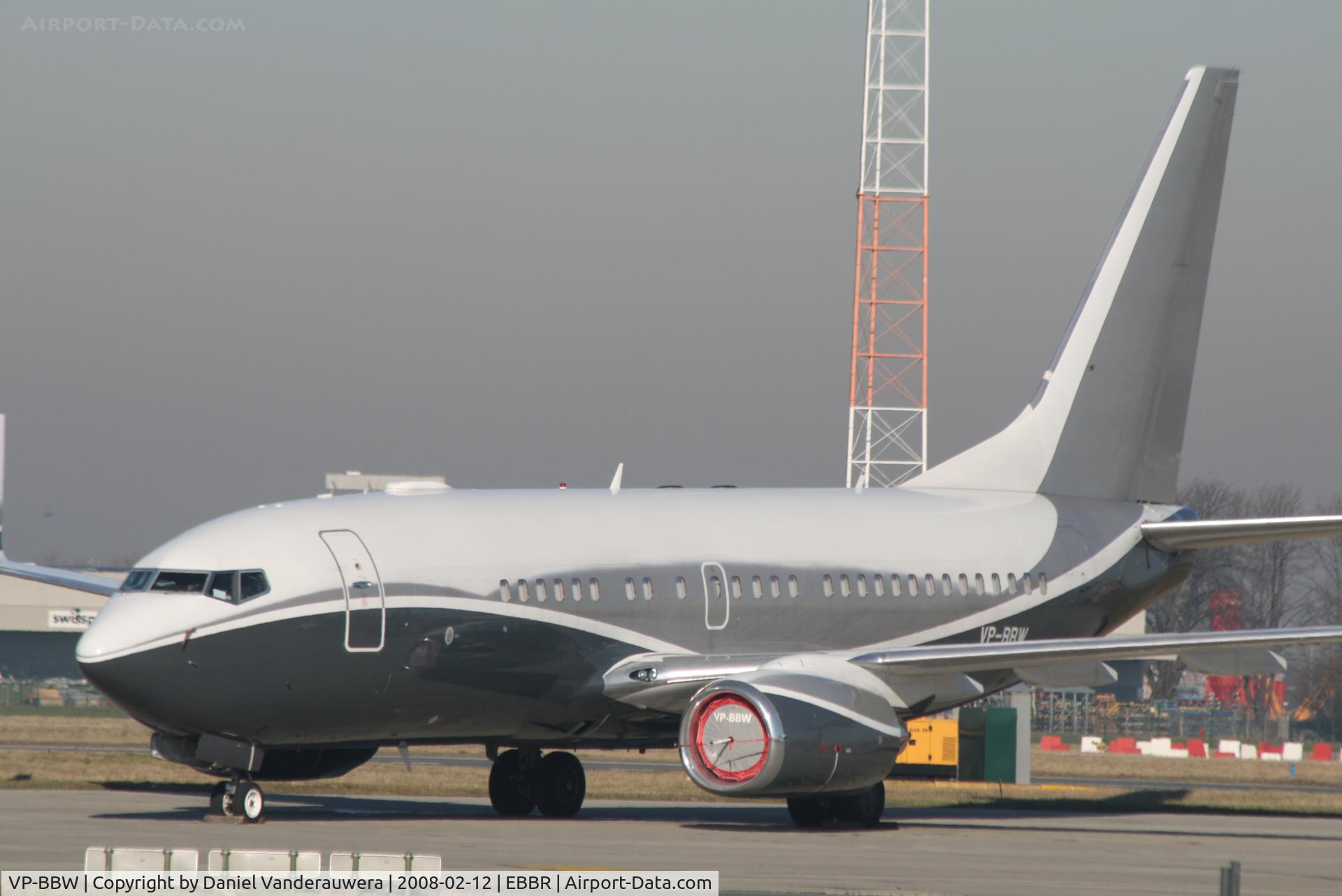 VP-BBW, 1999 Boeing 737-7BJ C/N 30076, parked on General Aviation apron