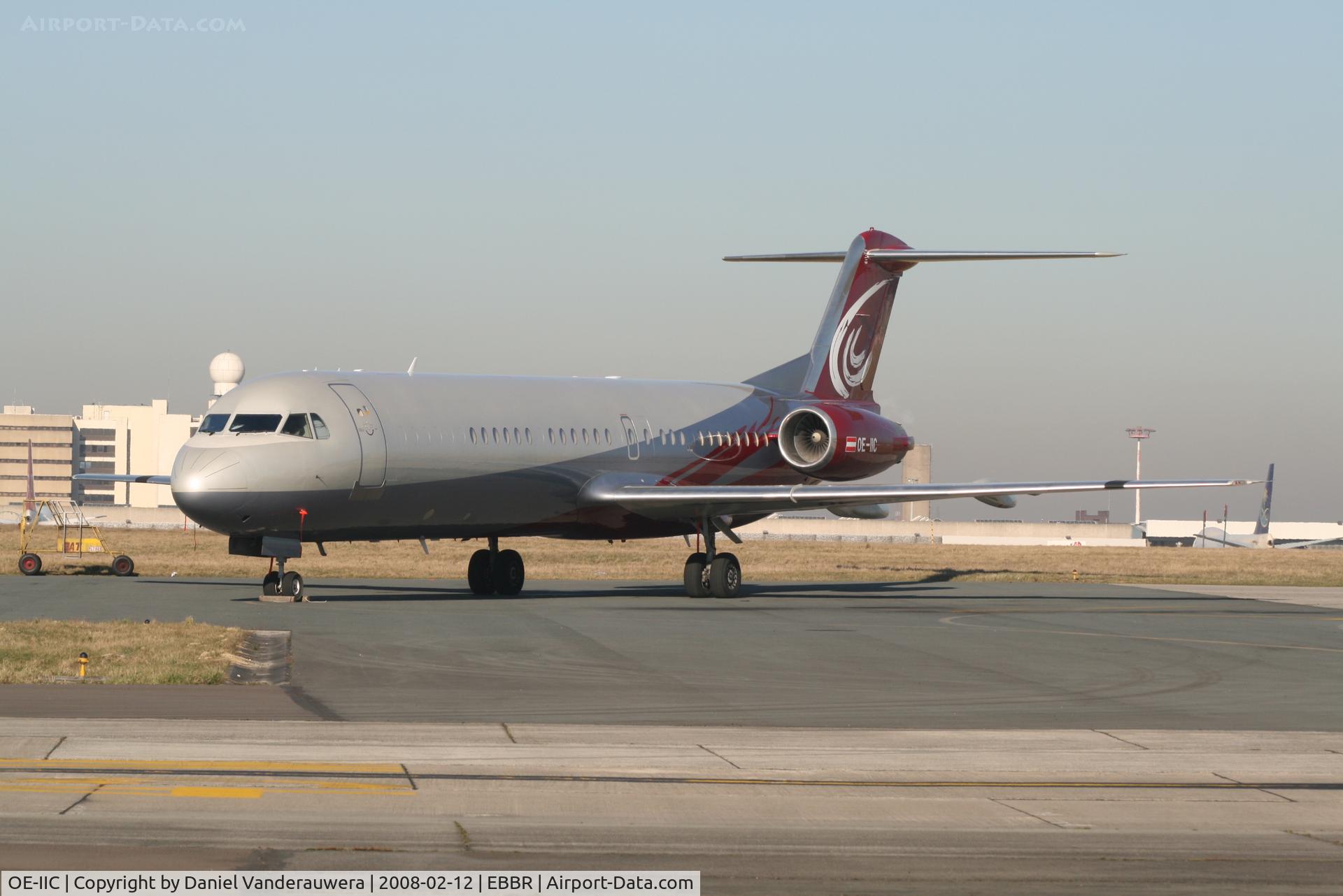 OE-IIC, 1992 Fokker 100 (F-28-0100) C/N 11406, parked on General Aviation apron