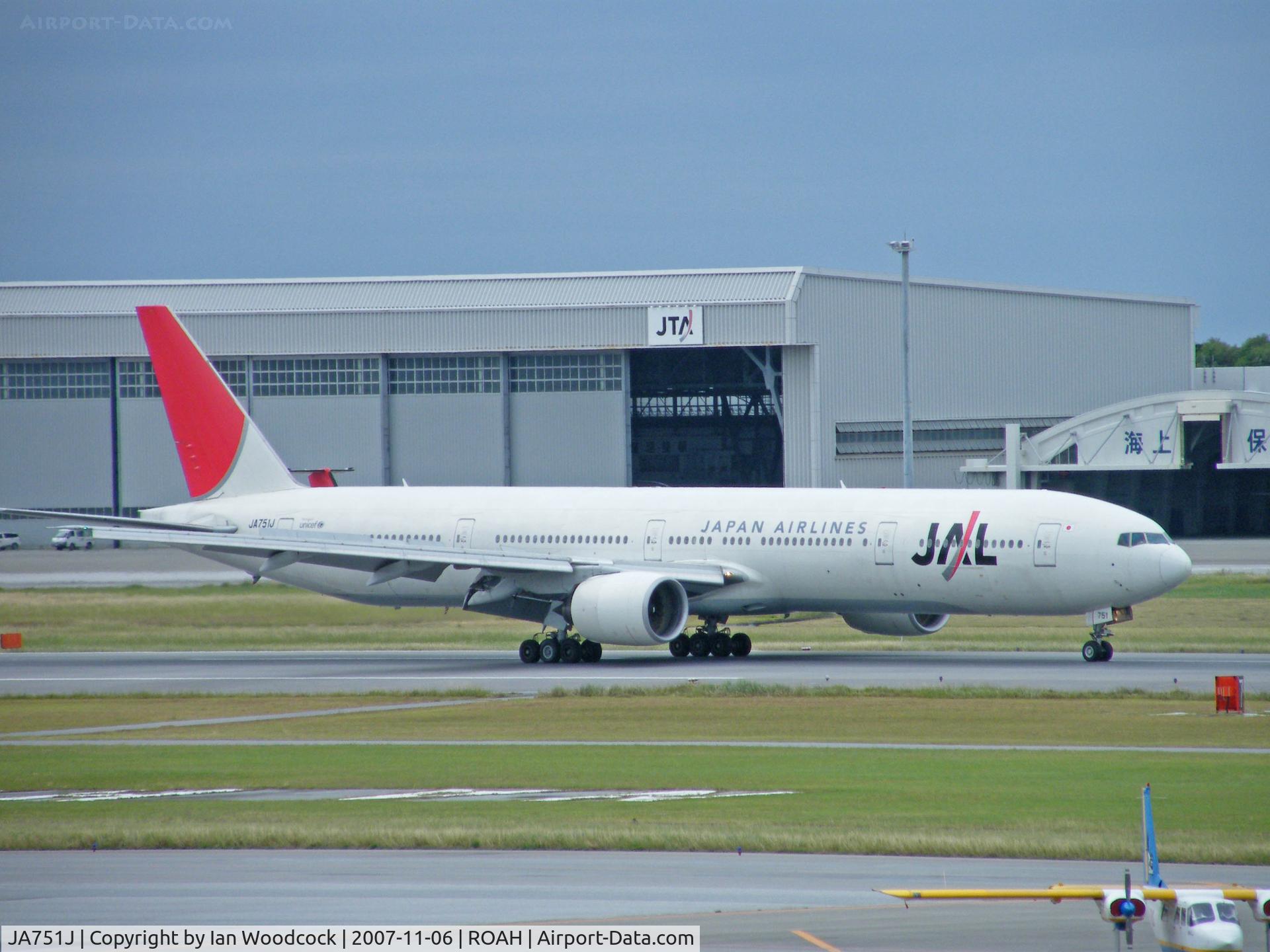 JA751J, 2003 Boeing 777-346 C/N 27654, Boeing 777-346/JAL/Naha