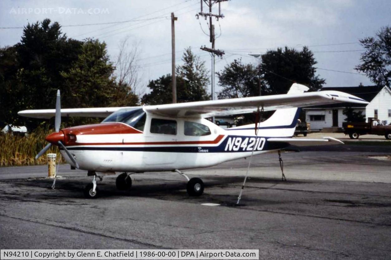 N94210, Cessna T210L Turbo Centurion C/N 21060541, Photo taken for aircraft recognition training.  Cessna 210 parked at the tower tie-down.