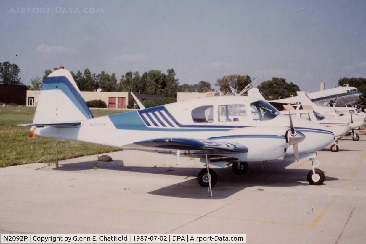 N2092P, Piper PA-23 C/N 23680, Photo taken for aircraft recognition training.  Apache belonging to Rudy Zimmerman parked on the JA Air Center ramp.
