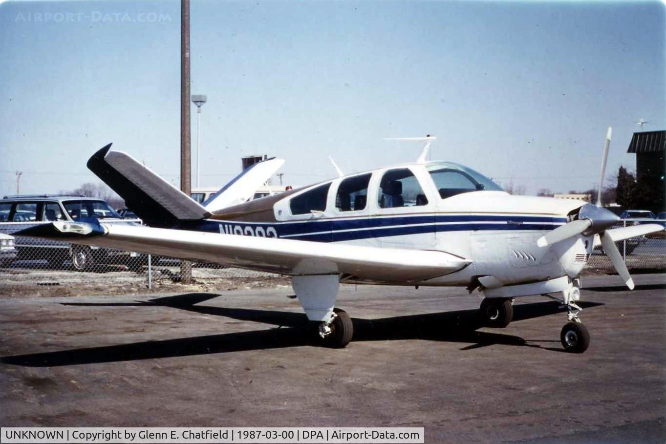 UNKNOWN, , Photo taken for aircraft recognition training.  Itinerant Bonanza 35 parked at the north ramp