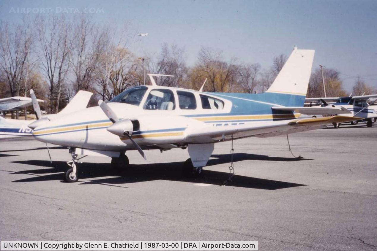 UNKNOWN, , Photo taken for aircraft recognition training.  Beech Baron 55 parked at the west tower tie down.