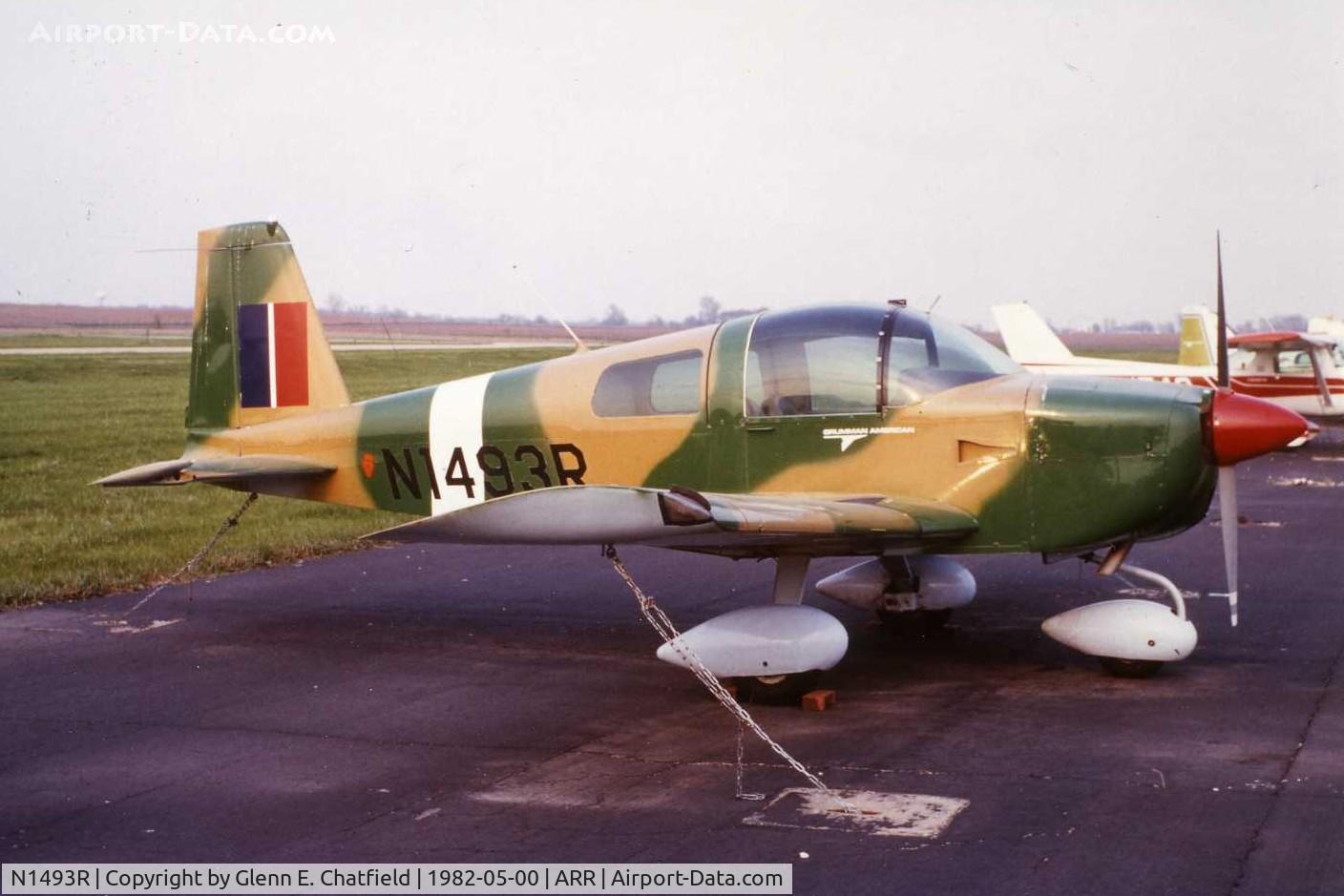 N1493R, 1975 Grumman American AA-1B Trainer C/N AA1B-0593, Photo taken for aircraft recognition training. Grumman AA-1B 