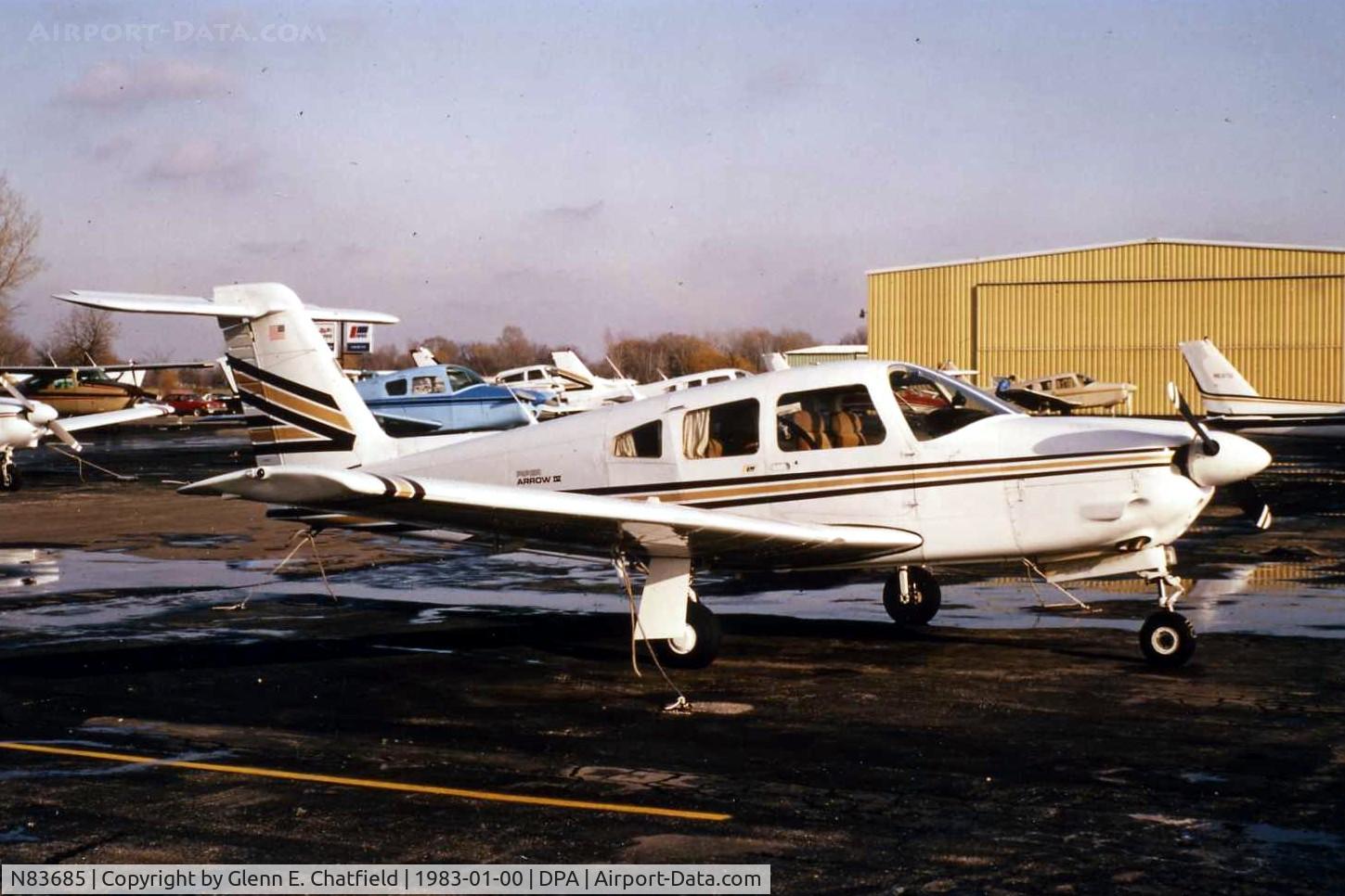N83685, 1981 Piper PA-28RT-201 Arrow IV C/N 28R-8118046, Photo taken for aircraft recognition training. Piper Arrow IV based with Planemasters.