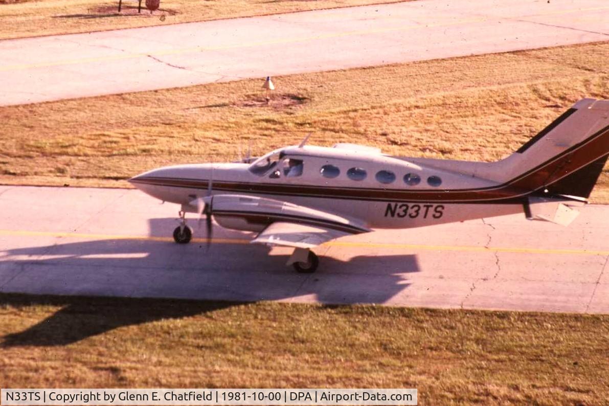 N33TS, Cessna 421C Golden Eagle Golden Eagle C/N Not found N33TS, Photo taken for aircraft recognition training.  Ex-N33TS, Cessna 421 taxiing by the control tower