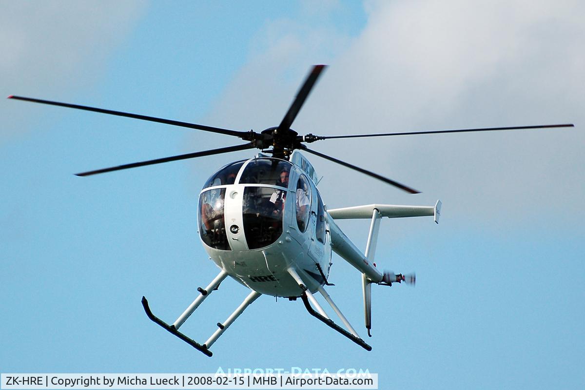 ZK-HRE, Hughes 369D C/N 1087D, At Mechanics Bay Heliport