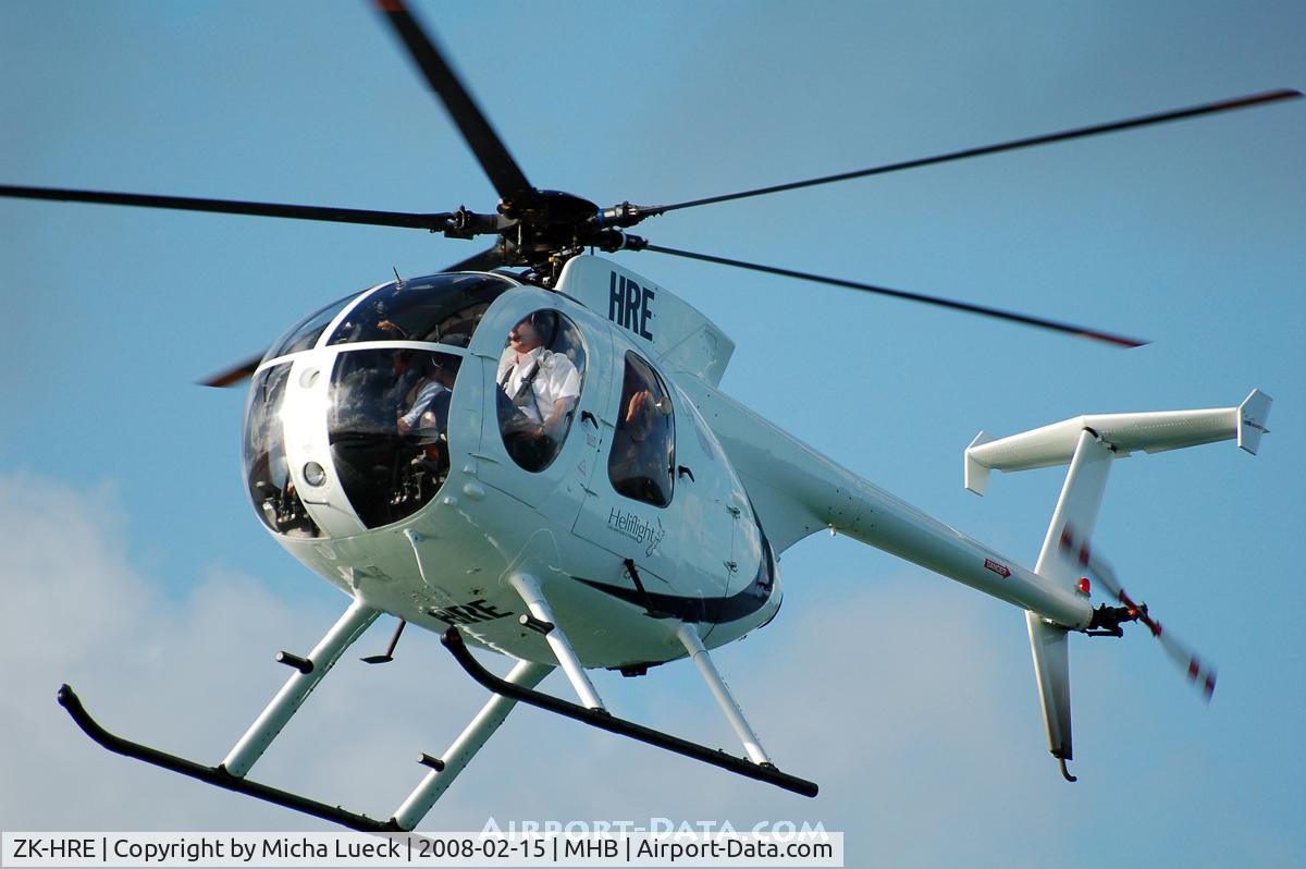 ZK-HRE, Hughes 369D C/N 1087D, At Mechanics Bay Heliport