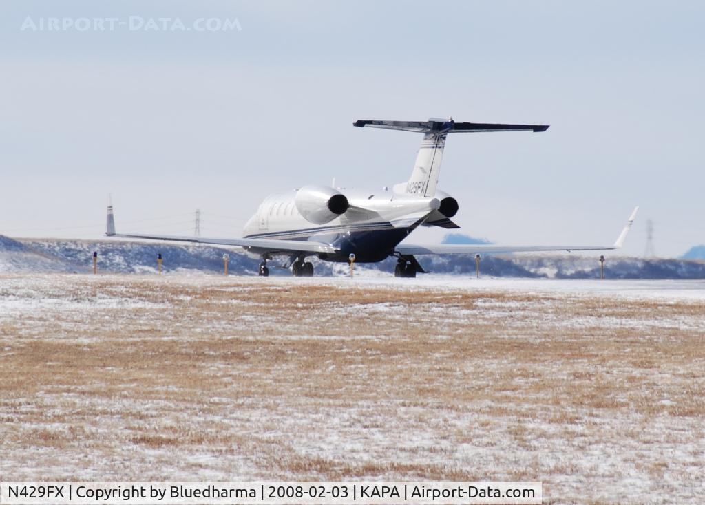 N429FX, 2001 Learjet Inc 45 C/N 165, Takeoff on 17L.