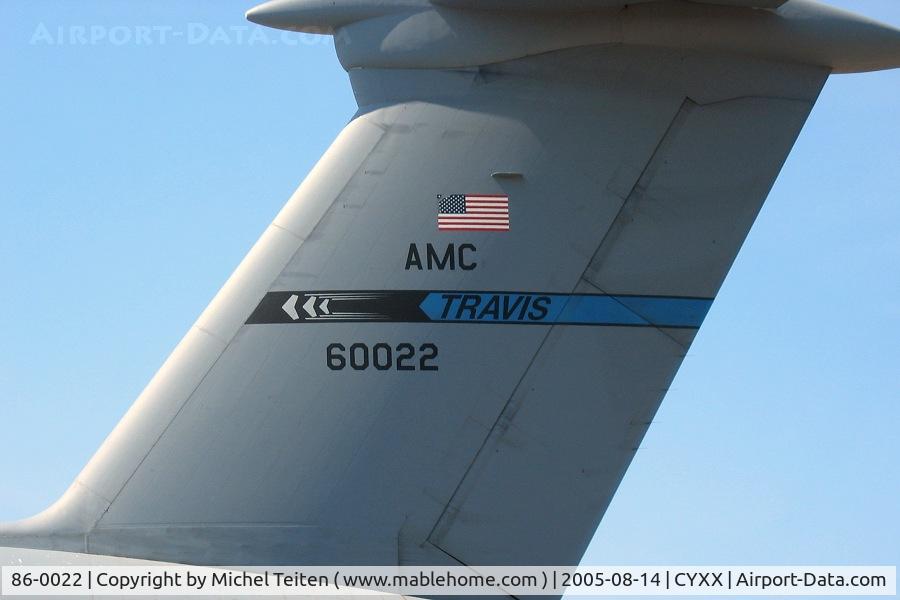 86-0022, 2000 Lockheed C-5B Galaxy C/N 500-0108, 60th Air Mobility Wing - USAF