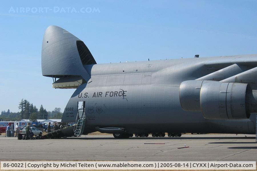 86-0022, 2000 Lockheed C-5B Galaxy C/N 500-0108, 60th Air Mobility Wing - USAF