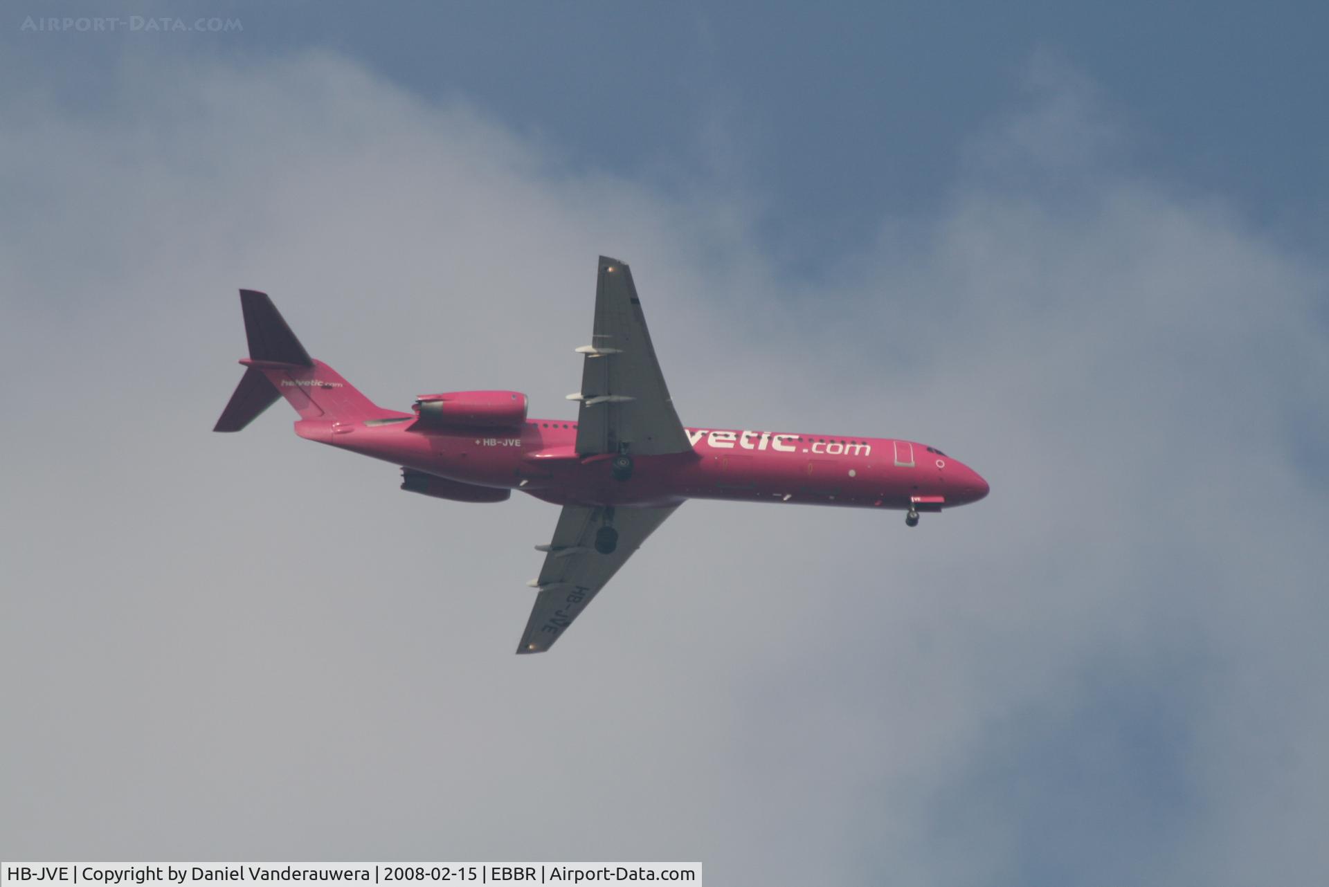 HB-JVE, 1993 Fokker 100 (F-28-0100) C/N 11459, arrival of flight LX780 (flying over my house)