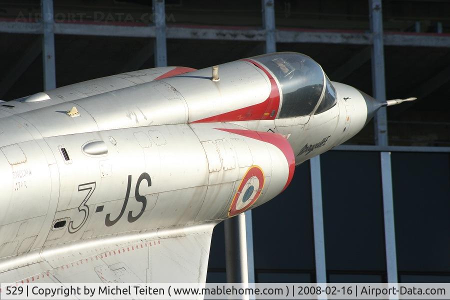 529, Dassault Mirage IIIE C/N 529, Displayed at the entry of BA117 Paris - Wears the colors of the EC 2/3 Champagne