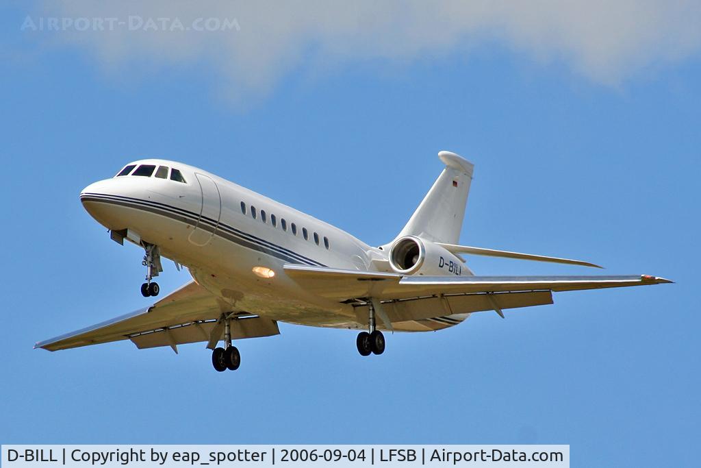 D-BILL, 2004 Dassault Falcon 2000EX C/N 033, landing on rwy 34