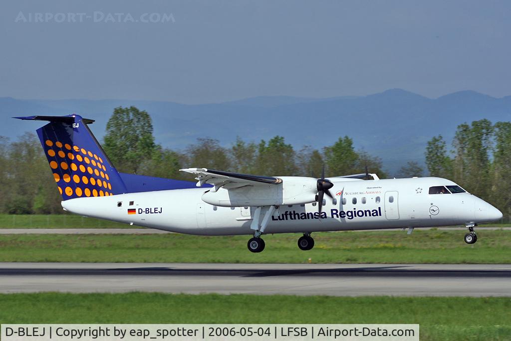 D-BLEJ, 1998 De Havilland Canada DHC-8-314 Dash 8 C/N 521, Augsburg Airways landing on rwy 16