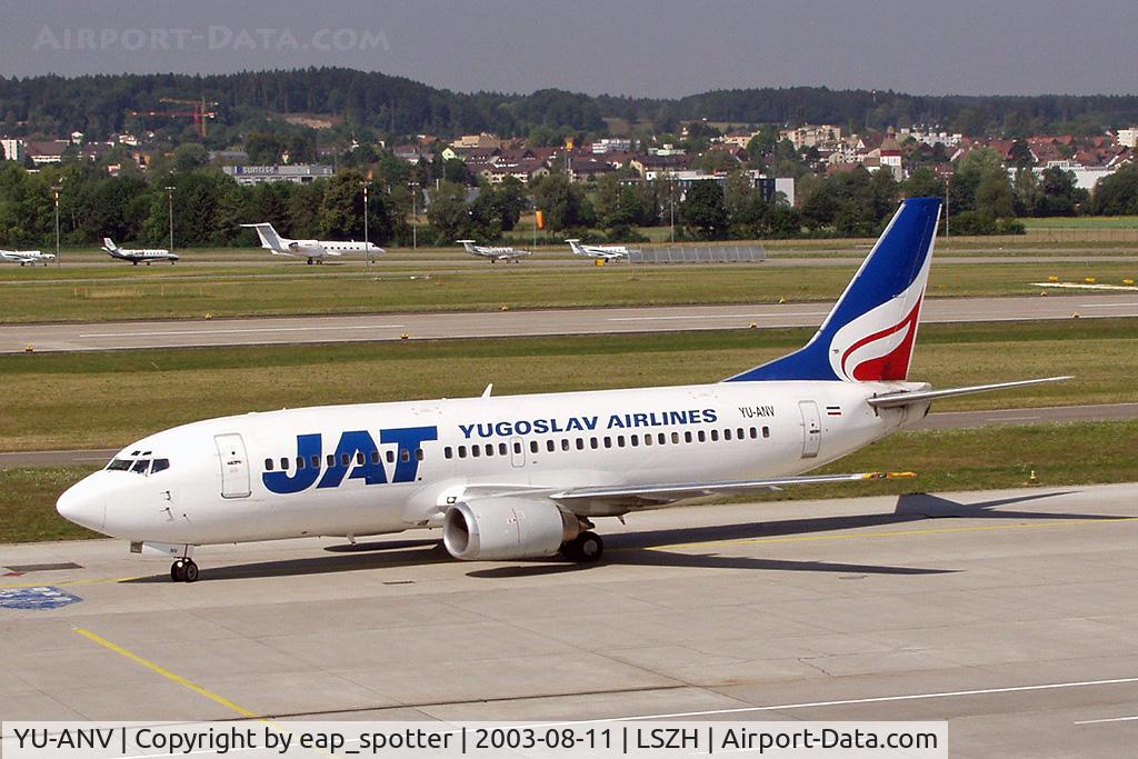 YU-ANV, 1988 Boeing 737-3H9 C/N 24140, taxi to gate