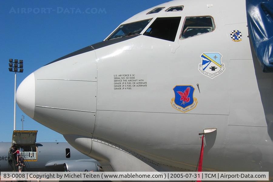 83-0008, 1983 Boeing E-3C C/N 22836, The nose wears the insignia from 963rd AACS / 522nd Air Control Wing / 513th Air Control Group