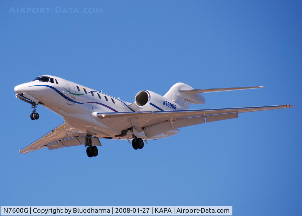 N7600G, 2001 Cessna 750 Citation X C/N 750-0159, Approach to 17L.