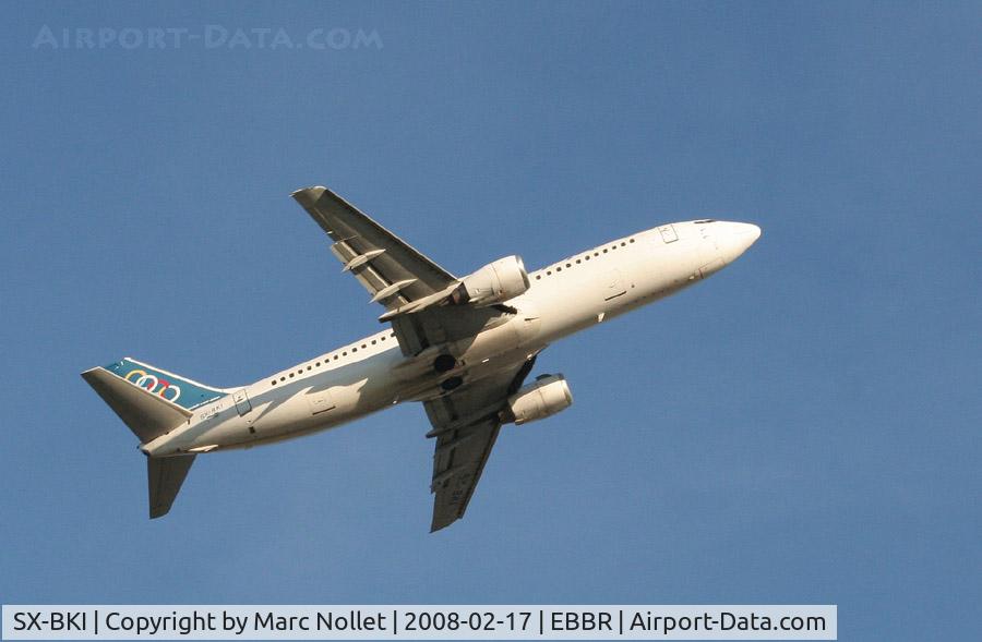 SX-BKI, 1990 Boeing 737-4Q8 C/N 24704/1855, Taking of at Brussels Airport